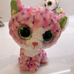 TY beanie Pink Kitty with Green Eyes